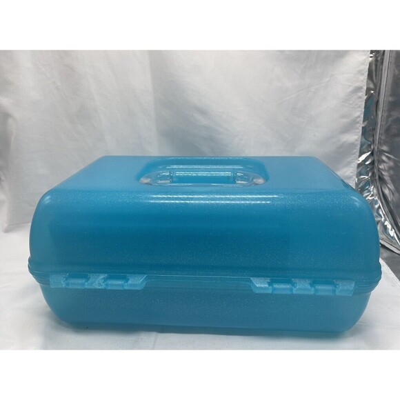 Caboodles RARE Blue Sparkle On The Go Girl Classic Cosmetic Makeup Travel Case - Picture 9 of 16